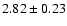 $ 2.82 \pm 0.23 $