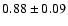 $ 0.88 \pm 0.09 $