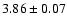 $ 3.86 \pm 0.07 $