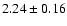 $ 2.24 \pm 0.16 $