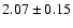 $ 2.07 \pm 0.15 $