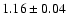 $ 1.16 \pm 0.04 $