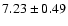 $ 7.23 \pm 0.49 $