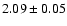 $ 2.09 \pm 0.05 $