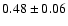 $ 0.48 \pm 0.06 $