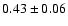 $ 0.43 \pm 0.06 $