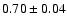 $ 0.70 \pm 0.04 $