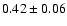 $ 0.42 \pm 0.06 $