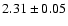 $ 2.31 \pm 0.05 $