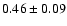 $ 0.46 \pm 0.09 $