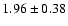 $ 1.96 \pm 0.38 $