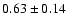 $ 0.63 \pm 0.14 $