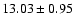 $13.03 \pm 0.95 $