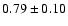 $ 0.79 \pm 0.10 $