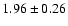 $ 1.96 \pm 0.26 $