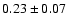 $ 0.23 \pm 0.07 $