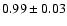 $ 0.99 \pm 0.03 $