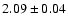 $ 2.09 \pm 0.04 $