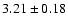 $ 3.21 \pm 0.18 $