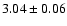 $ 3.04 \pm 0.06 $