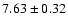 $ 7.63 \pm 0.32 $