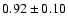 $ 0.92 \pm 0.10 $