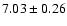 $ 7.03 \pm 0.26 $