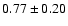 $ 0.77 \pm 0.20 $