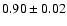 $ 0.90 \pm 0.02 $