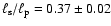$\ell_{\rm s}/\ell_{\rm p} = 0.37\pm0.02$