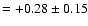 $=+0.28\pm0.15$