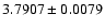 $ 3.7907 \pm 0.0079 $
