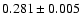 $0.281 \pm 0.005$