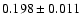 $ 0.198 \pm 0.011$