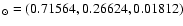 $_{\odot} = (0.71564,0.26624,0.01812)$