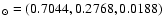 $_{\odot} = (0.7044,0.2768,0.0188)$