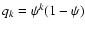 $q_k=\psi^k(1-\psi)$