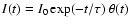 $I(t)=I_0\exp(-t/\tau)~\theta(t)$