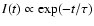 $I(t)\propto\exp(-t/\tau)$