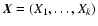 $\vec{X}=(X_1,\dots,X_k)$