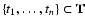 $\{t_1,\dots,t_n\}\subset \mathbb{T}$
