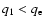 $q_{1} < q_{\rm e}$