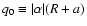 $q_{0} \equiv \vert\alpha \vert (R +a)$