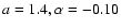 $a=1.4, \alpha=-0.10$