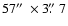 $57\hbox{$^{\prime\prime}$ }\times3\hbox{$.\!\!^{\prime\prime}$ }7$