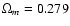 $\Omega_m = 0.279$