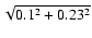 $\sqrt{0.1^2+0.23^2}$