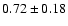 $0.72\pm0.18$