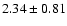 $2.34\pm0.81$