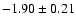 $-1.90\pm0.21$